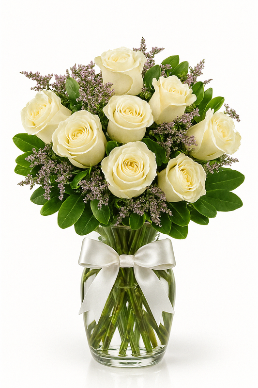 ARREGLO ROSAS BLANCAS - JUNO - MEDIANO